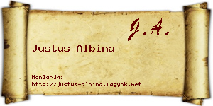 Justus Albina névjegykártya